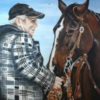 Painting titled "Pappy" by Janike Castonguay, Original Artwork, Acrylic