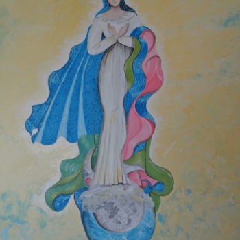 Painting titled "Immaculée Conception" by David Alvarado Mora, Original Artwork, Acrylic