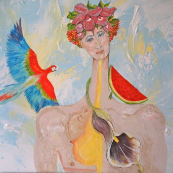 Malarstwo zatytułowany „Costa Rica” autorstwa David Alvarado Mora, Oryginalna praca, Akryl