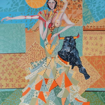Peinture intitulée "Mujeres de estirpe" par David Alvarado Mora, Œuvre d'art originale, Acrylique Monté sur Panneau de bois
