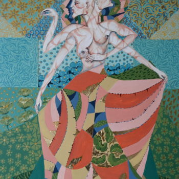 Peinture intitulée "La danza del viento" par David Alvarado Mora, Œuvre d'art originale, Acrylique