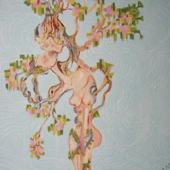Pintura titulada "El femenino del arb…" por David Alvarado Mora, Obra de arte original
