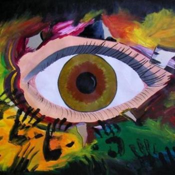 Pittura intitolato "Oeil" da Damayanti, Opera d'arte originale