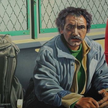 Painting titled "SDF" by Alain Dambès, Original Artwork, Oil