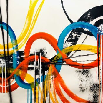 Malarstwo zatytułowany „New colorful highwa…” autorstwa Dam Domido, Oryginalna praca, Akryl