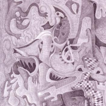 Dessin intitulée "El Rey de la selva" par Damian Ignacio Eselevsky Esell, Œuvre d'art originale, Crayon