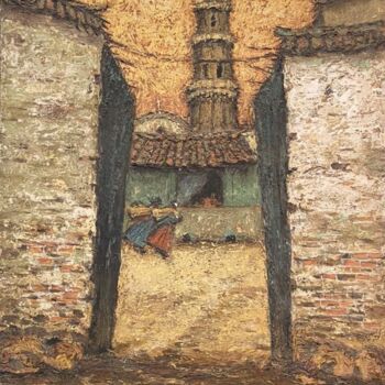 Peinture intitulée "Cuzco, Perú." par Damian Ferraro, Œuvre d'art originale, Huile Monté sur Châssis en bois
