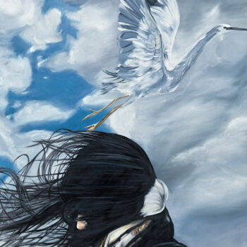 Pintura titulada "Taking flight" por Damian Smith, Obra de arte original, Oleo Montado en Bastidor de camilla de madera