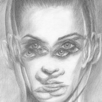 Drawing titled "Blurred beauty lines" by Damian Smith, Original Artwork, Graphite