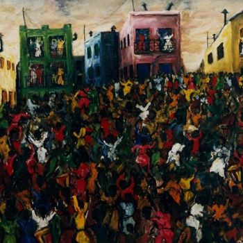 Pintura titulada ""Carnaval en San Te…" por Damian Suarez Ioshi, Obra de arte original