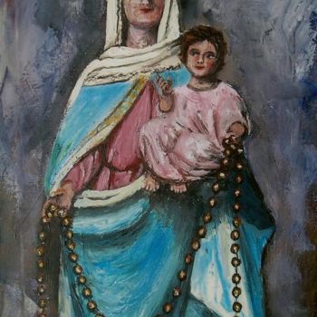 Peinture intitulée ""Virgen de San Nico…" par Damian Suarez Ioshi, Œuvre d'art originale