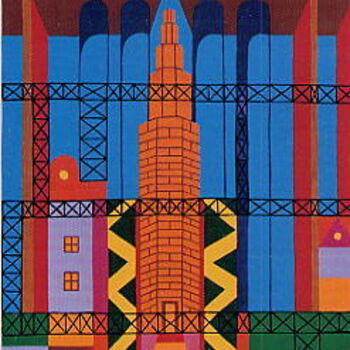 Malerei mit dem Titel "La torre di Aldo Ro…" von Damiano Gulluni Artstudio, Original-Kunstwerk