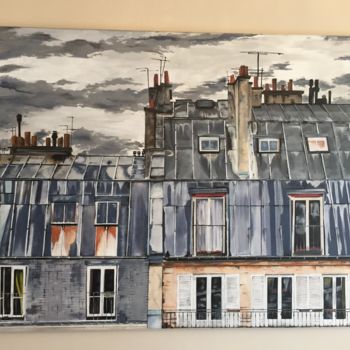 Painting titled "Paname" by Dam, Original Artwork, Ink