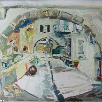 Peinture intitulée "Roquebrune village,…" par Damien Bartolo, Œuvre d'art originale