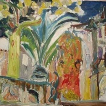 Peinture intitulée "Platane, palmier, l…" par Damien Bartolo, Œuvre d'art originale