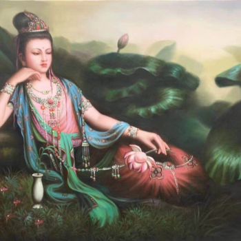 Painting titled "Chinese art(Dunhuan…" by Princessa Mingzhu, Original Artwork, Airbrush