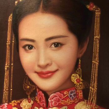 Painting titled "Chinese art(Dunhuan…" by Princessa Mingzhu, Original Artwork, Oil