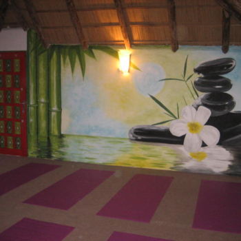 Pittura intitolato "mural 2 sala de yoga" da Damodar, Opera d'arte originale