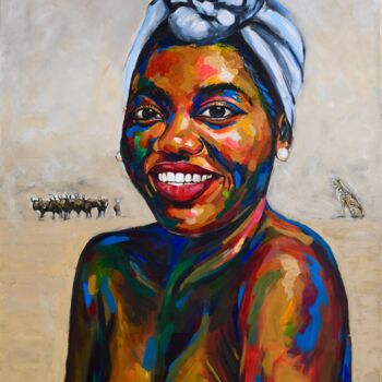 Malarstwo zatytułowany „Black essence 2” autorstwa Damola Ayegbayo, Oryginalna praca, Akryl