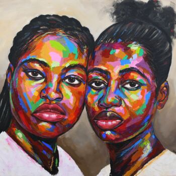 Картина под названием "Unconditional love 2" - Damola Ayegbayo, Подлинное произведение искусства, Акрил