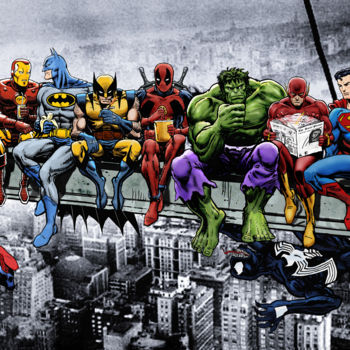 Digital Arts titled "Marvel and DC Super…" by D Dan Avenell, Original Artwork, Other