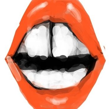 Painting titled "Lips" by Dan Flanagan, Original Artwork, 2D Digital Work