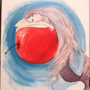 Картина под названием "Red apple" - Dan Huang, Подлинное произведение искусства