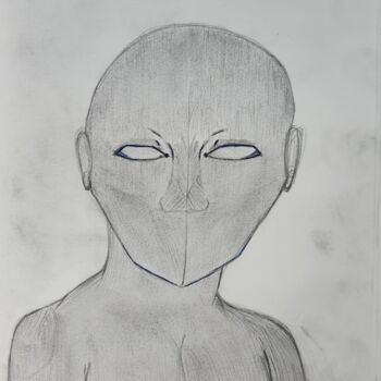Drawing titled "Le bonhomme gris" by Dan Klight, Original Artwork, Pencil