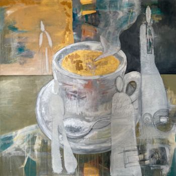 Painting titled "Coffe time" by Dana Balaz, Original Artwork, Acrylic