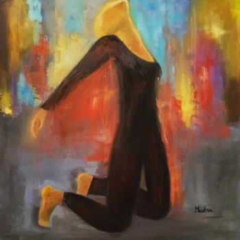 Painting titled "Danseuse" by Dana Art, Original Artwork, Oil Mounted on Wood Panel