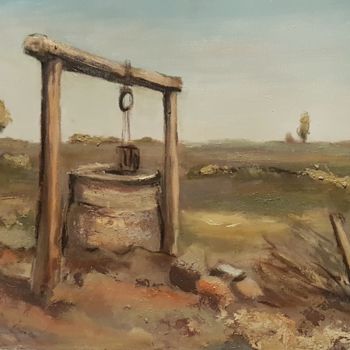 Painting titled "The Well" by Daniela Mihai, Original Artwork, Acrylic Mounted on Wood Stretcher frame
