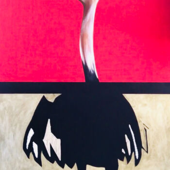 Картина под названием "Weird Bird" - Christina Bilbili, Подлинное произведение искусства, Акрил