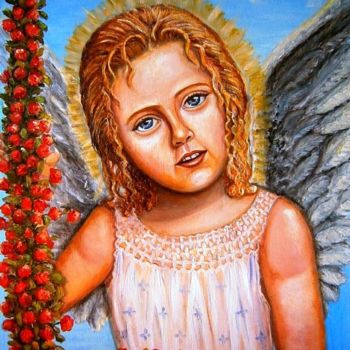 Painting titled "ANGELO LIVIA" by Daniela Paun, Original Artwork, Oil