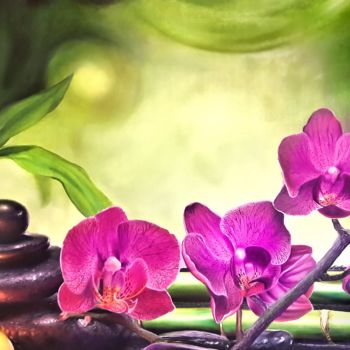 Painting titled "purple orchides" by Nick Danapassis, Original Artwork