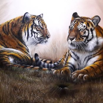 Peinture intitulée "Wild Savana" par Nick Danapassis, Œuvre d'art originale