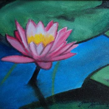 Painting titled "Lotus flower" by Danar, Original Artwork, Oil