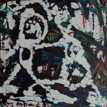 Painting titled "fight in abstract" by Danar, Original Artwork, Oil