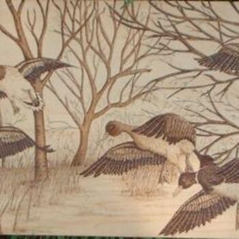 Pittura intitolato "Marsh Mallards" da Dana Arvidson, Opera d'arte originale, Olio