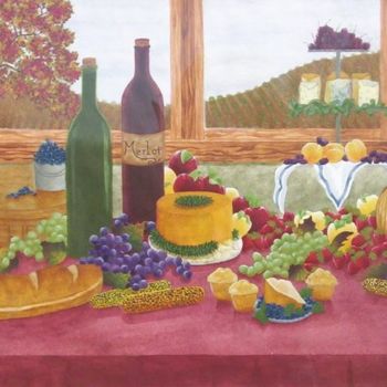 Pittura intitolato "The Banquet" da Dana Arvidson, Opera d'arte originale, Olio