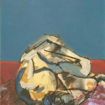 Painting titled "Man Lying Down" by Daniel Beaudoin, Original Artwork