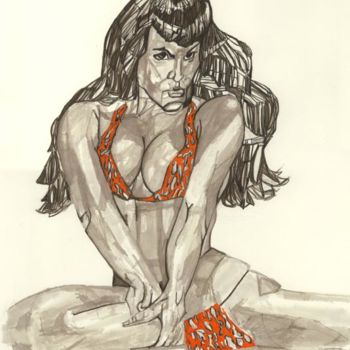 Desenho intitulada "woman1" por Daniel Beaudoin, Obras de arte originais