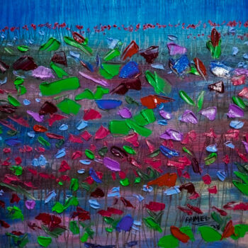 Painting titled "Water lilies" by Ahmed Khan, Original Artwork, Oil