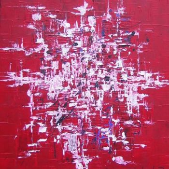 Painting titled "Composition rouge" by Daniel Delobel, Original Artwork