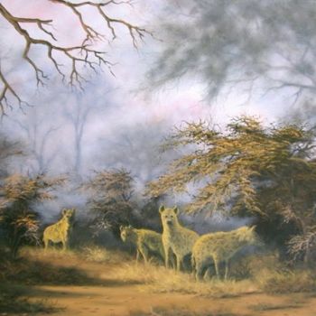 Pintura intitulada "EARLY MORNING PROWL" por Dane Willers, Obras de arte originais, Óleo