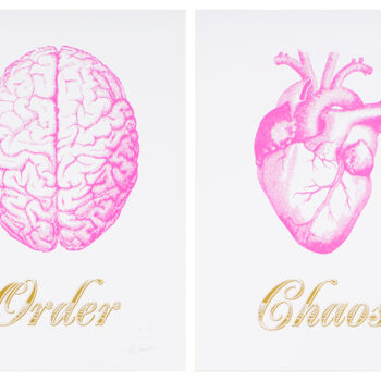 Prenten & gravures getiteld "Order Chaos Magenta…" door Dangerous Minds Artists, Origineel Kunstwerk, Zeefdruk