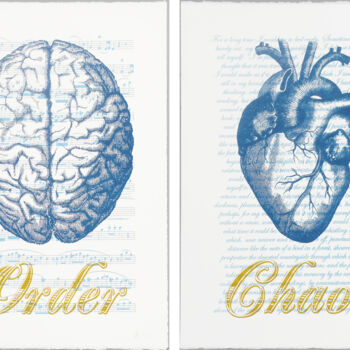 Prenten & gravures getiteld "Order Chaos Blue Sc…" door Dangerous Minds Artists, Origineel Kunstwerk, Zeefdruk