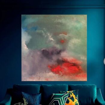 Pintura intitulada "Abstract sky" por Dani Alexsandrova, Obras de arte originais, Óleo