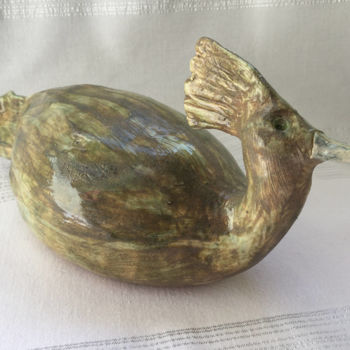 Escultura intitulada "Sculpture oiseau en…" por Danicarts, Obras de arte originais, Cerâmica