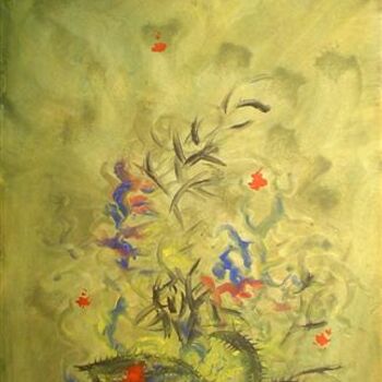 Painting titled "Extraña planta" by Daniel Cobas, Original Artwork