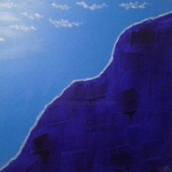 Peinture intitulée "Encre ciel et mer" par Danie, Œuvre d'art originale, Acrylique